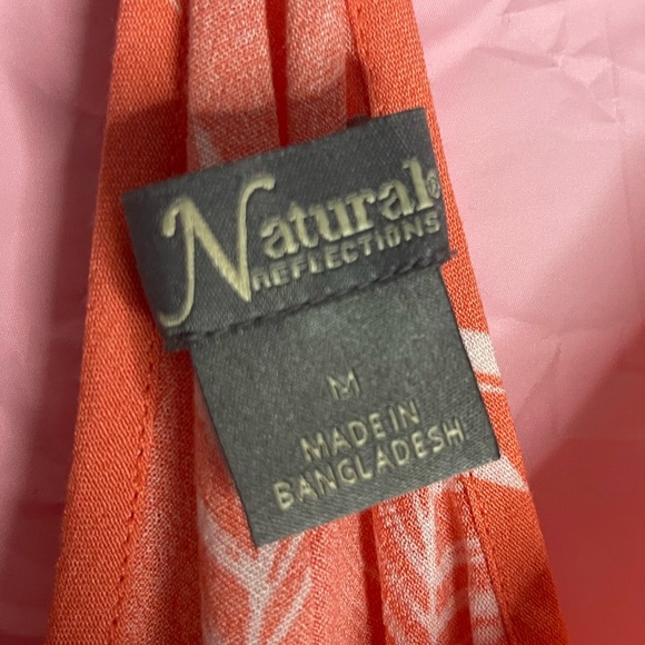 Natural Reflections women’s medium tropical orange and white tank - Picture 4 of 5